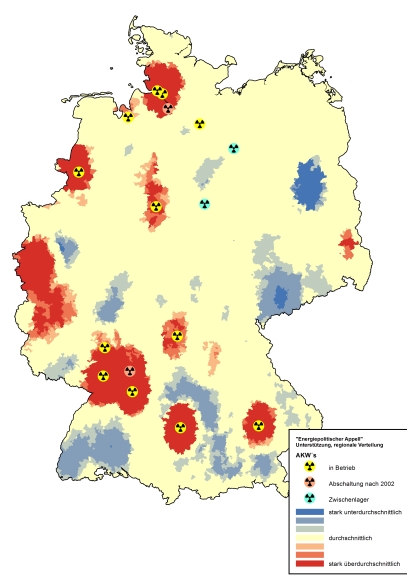 Unterzeichnerdichte: Hotspots (rot) & Coldspots (blau)